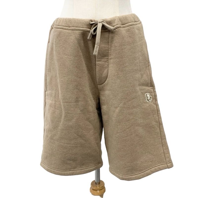 Christian DIOR Bottoms Cotton Brown Logo Shorts Brushed Lining Men's