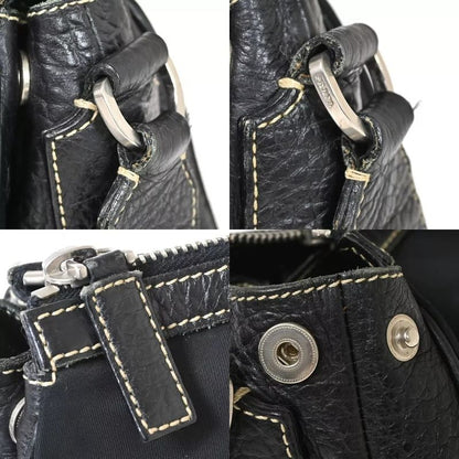 Prada Shoulder Bag Diagonal Bag Black Leather 35bs145