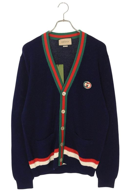 Gucci 752251 Xkc9o Cotton Cardigan With Logo Patch Men's S