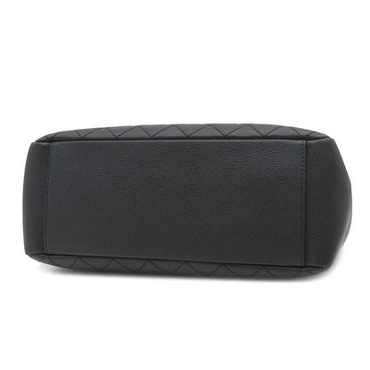 Chanel Gst Tote Bag Caviar Skin Black Silver Hardware Black Matelasse Chain