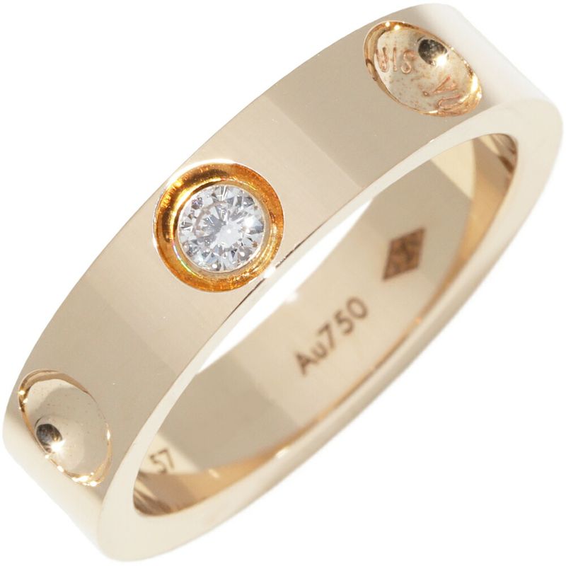 Louis Vuitton 18K Yellow Gold Diamond 1P (010ct) Petite Berg Empreinte Ring