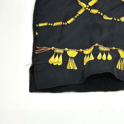 Hermes Long-sleeved Shirt Vintage Twillraine Silk Black And Gold