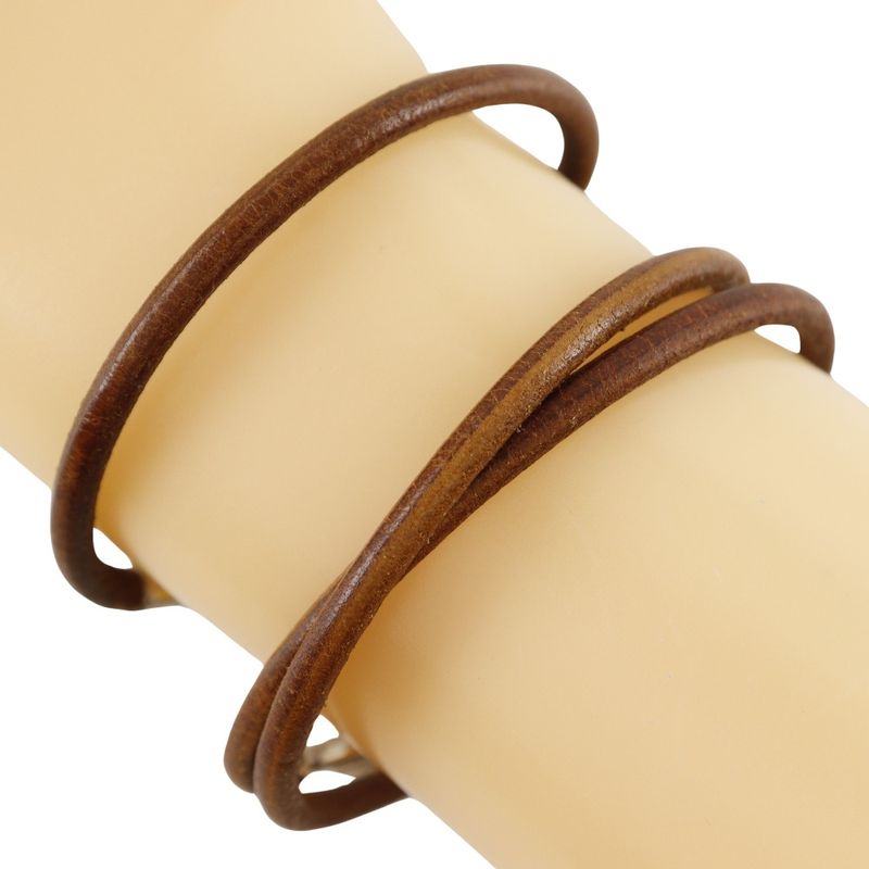Hermes Jumbo Choker Set Leather Brown Ladies 9.9g Bracelet