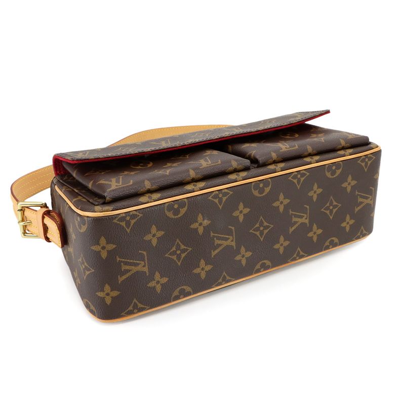 Louis Vuitton Monogram Vivacite MM Shoulder Bag Brown M51164 Gold Hardware