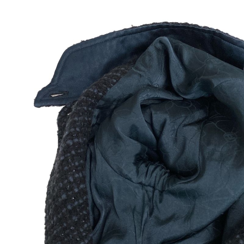 Chanel Jacket Size 42 L Women's P19831 Black And Navy Lame / Long Sleeves /