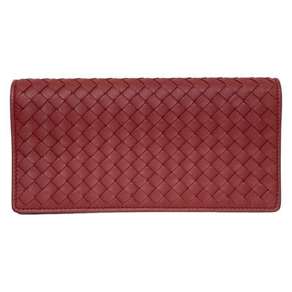 Bottega Veneta Wallet Intrecciato Bordeaux Chain Wallet W/ Detachable Chain