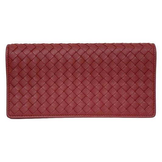 Bottega Veneta Wallet Intrecciato Bordeaux Chain Wallet W/ Detachable Chain