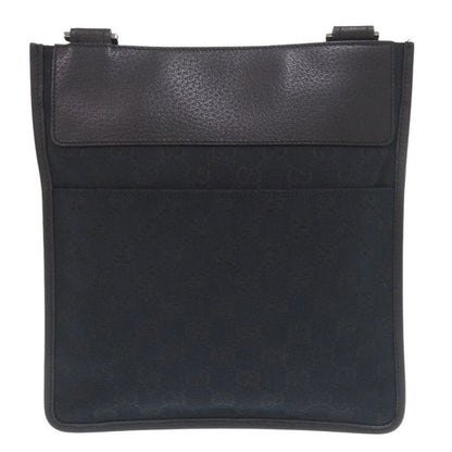 Gucci 27639 GG Canvas Leather Black Shoulder Bag Black 1047 Gucci