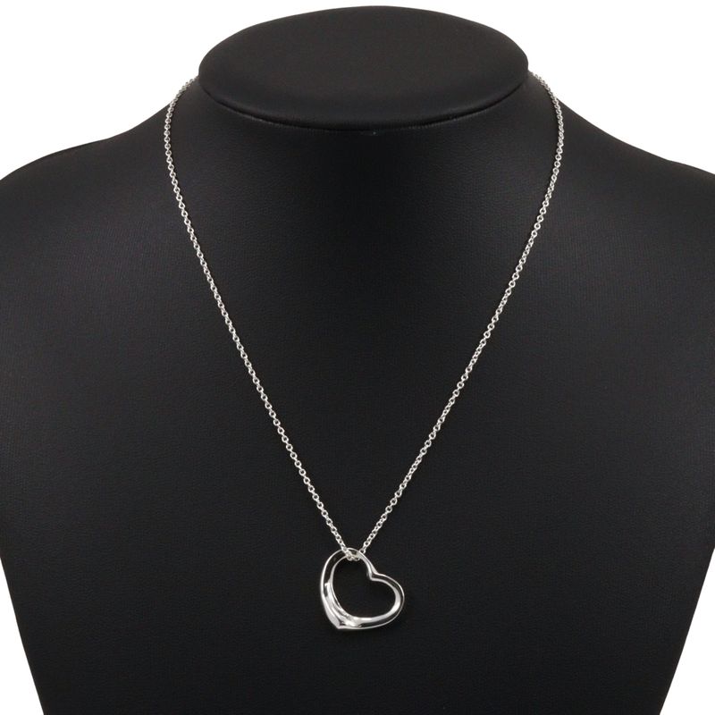 Tiffany & Co Open Heart Elsa Peretti 925 Silver Ladies 4.2g Necklace