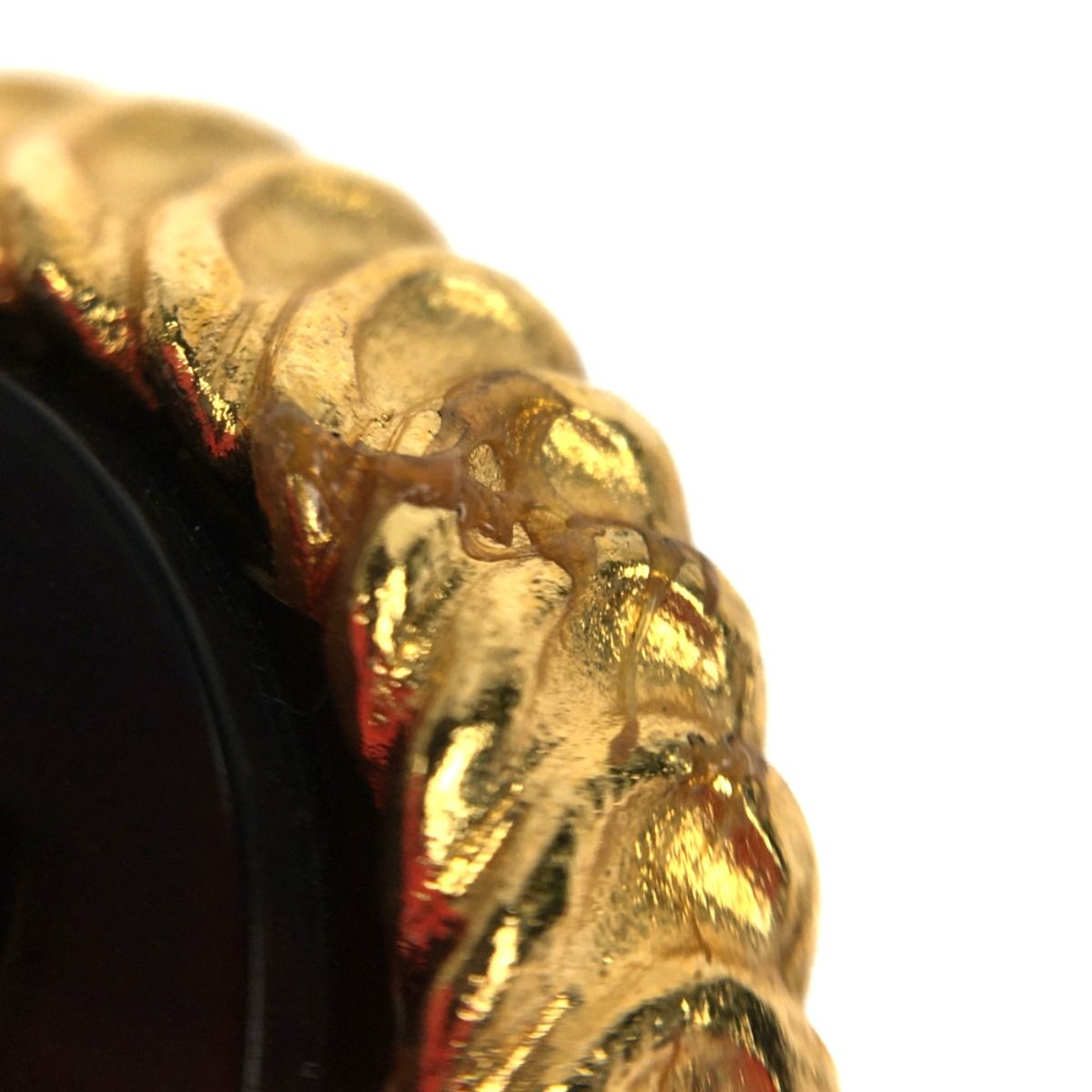 Chanel Vintage Coco Mark Earring Black X Gold