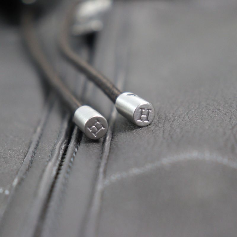 Hermes 053265hatc54 Sheepskin Leather Cowhide H Logo Zip Reversible Double Face