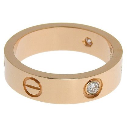 Cartier Love Ring 3P Diamond Classic Model 18K Pink Gold 750 Pink Gold Diamond