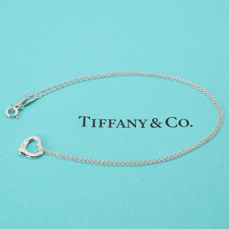 11mm (0.43in) Tiffany & Co Open Heart Silver Necklace 25-445