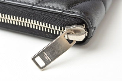 Unused Saint Laurent Paris Long Wallet Leather Black 504952