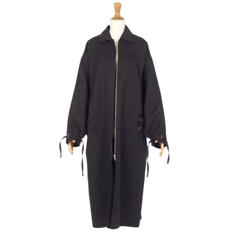 Hermes 22SS Long Coat Leather Belt Cashmere