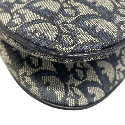 Dior/christian Dior Shoulder Bag Trotter Ivory X Navy X Black Leather