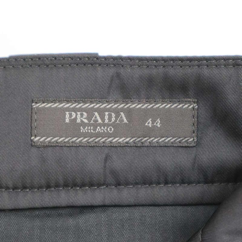 Prada Re-Nylon Logo Plate Nylon Bermuda Shorts Spg32 1wq8 Black 44