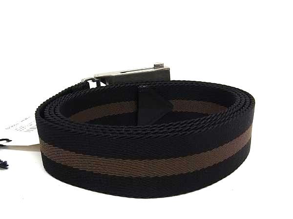 Bottega Veneta Nylon Canvas Silver Hardware Belt Men's Women's Black Series