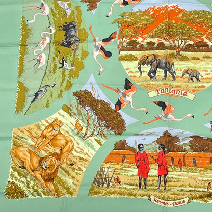 Hermes Carre 90 Scarf Silk Tanzania Green