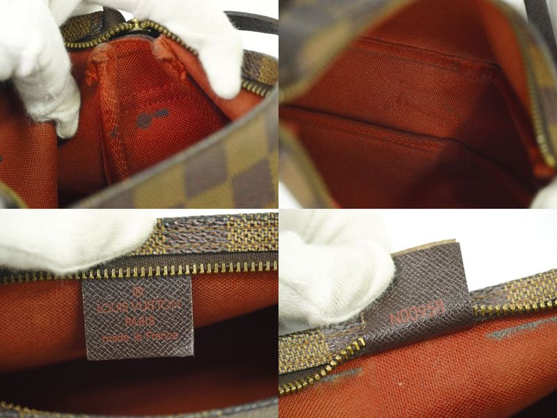 Authentic Louis Vuitton LV Trousse Makeup Damier Ebène Accessory Pouch Handbag