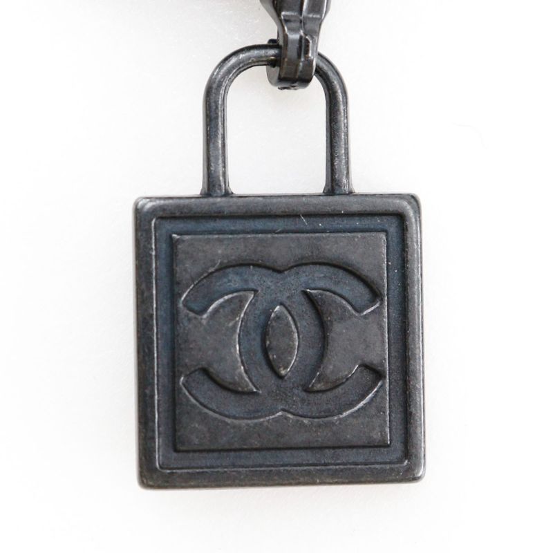 Chanel Sport Line Side Logo 03A P22075v01420 Wool Black Women's Cardigan