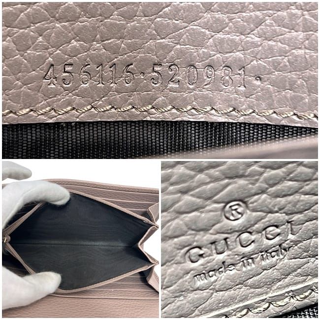 Gucci Bifold Long Wallet Pink Beige Marmont 456116 Wallet