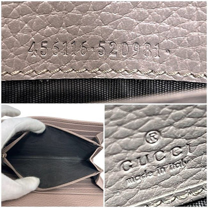 Gucci Bifold Long Wallet Pink Beige Marmont 456116 Wallet