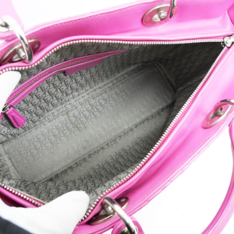 Christian Dior Lady dior Handbag Lady Dior Large Pink Lambskin Ladies