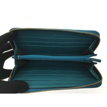 Gucci Outlet Round Zip Long Wallet Interlocking G 449347 Blue Green