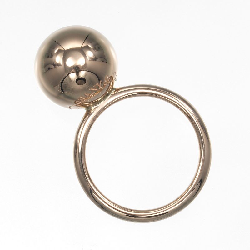 Tiffany & Co Hardware Ball 18K Pink Gold #9 Ladies 7g Ring