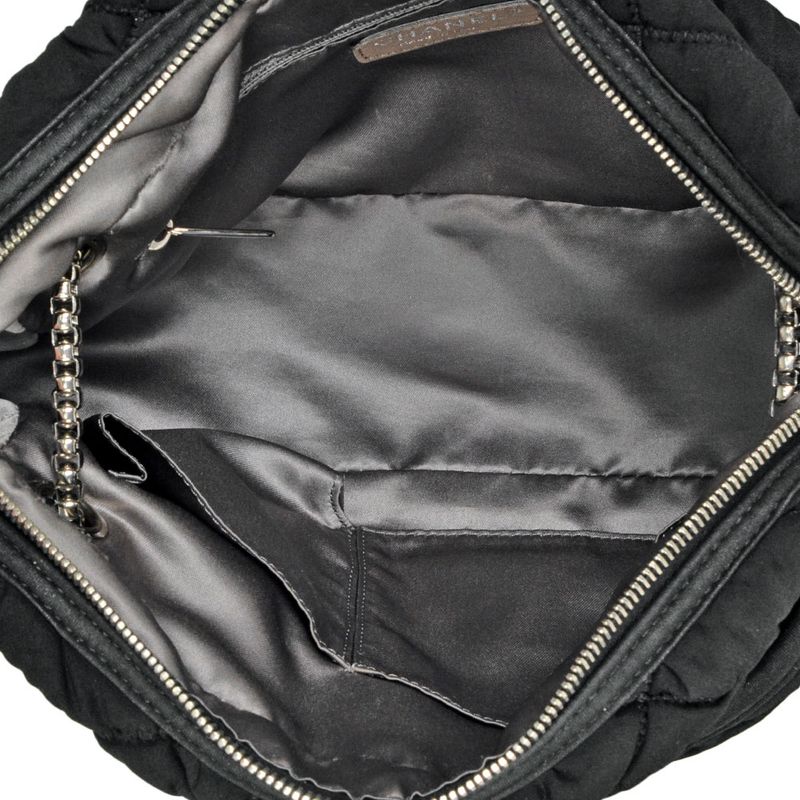 Chanel Matelasse Bubble Quilted Shoulder Bag Cotton A46168 Black Silver