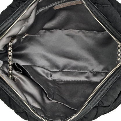 Chanel Matelasse Bubble Quilted Shoulder Bag Cotton A46168 Black Silver