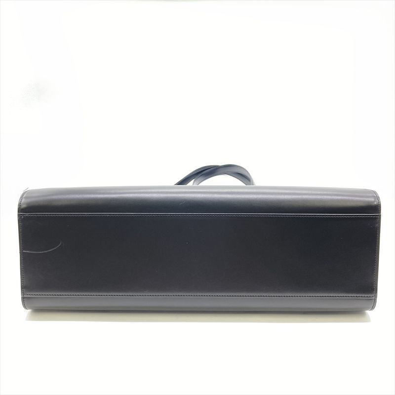 Cartier Panthère Tote Bag Leather L1000360 Black Silver Hardware Leopard A4