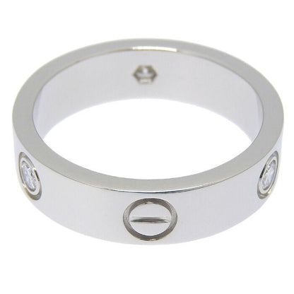 Cartier Love Half Diamond Ring 18K White Gold 750 White Gold Diamond #59