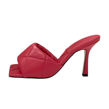 Bottega Veneta Lido Sandals Shoes Leather Pink Intrecciato Mules