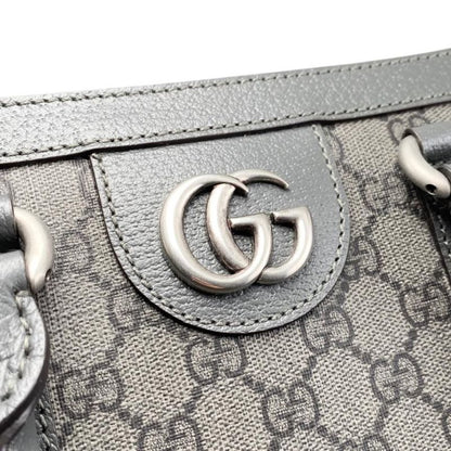 Gucci Tote Bag Ophidia Medium 731793 GG Supreme Grey Silver Hardware Gucci