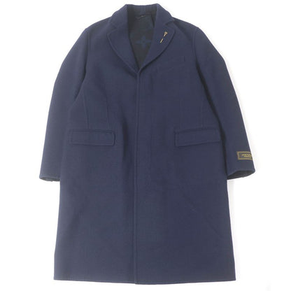 Louis Vuitton 20AW Wool Lined Giant Monogram Double Face Chester Coat Navy 52