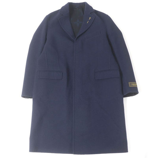 Louis Vuitton 20AW Wool Lined Giant Monogram Double Face Chester Coat Navy 52
