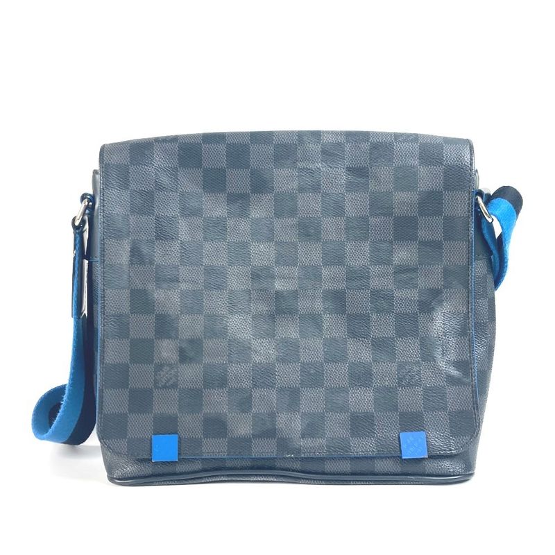 Louis Vuitton Shoulder Bag District PM N42420 Damier Graphite Canvas Black