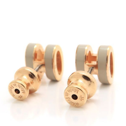 Hermes Pop Ash Mini Earrings PG Pink Gold X Marron Glace With Box Rose Gold Pop