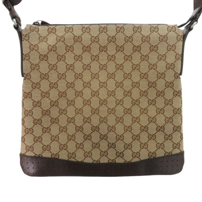 Gucci 145857 GG Canvas Brown Shoulder Bag Brown 0470 Gucci