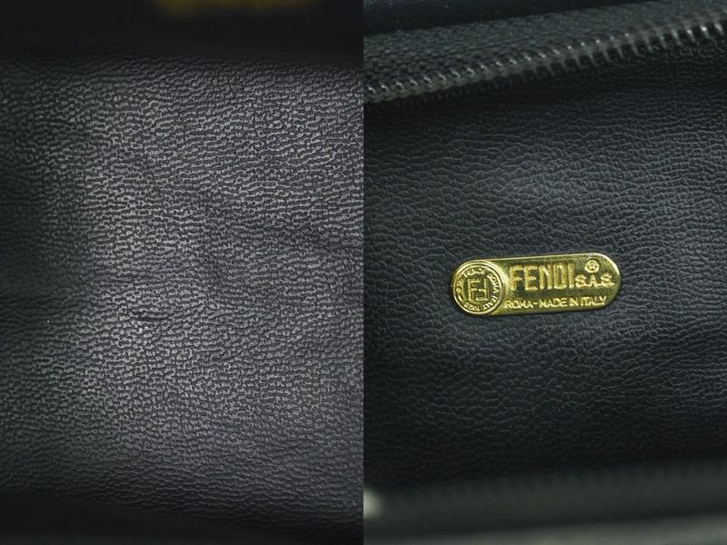 Authentic Fendi Zucca Mini Boston Bag Handbag PVC Brown Zucca Bag Pre-owned