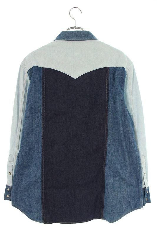 Celine 23AW 2t353521t Patchwork Denim Western Long Sleeve Shirt Men's M