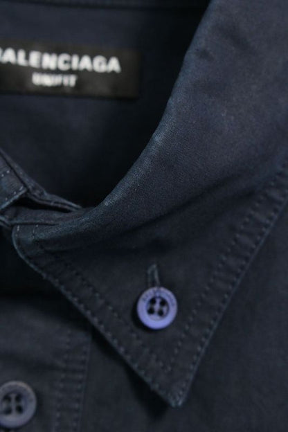 Balenciaga 658806 Tkm02 Logo Embroidered Oversized Long Sleeve Shirt Men XXS