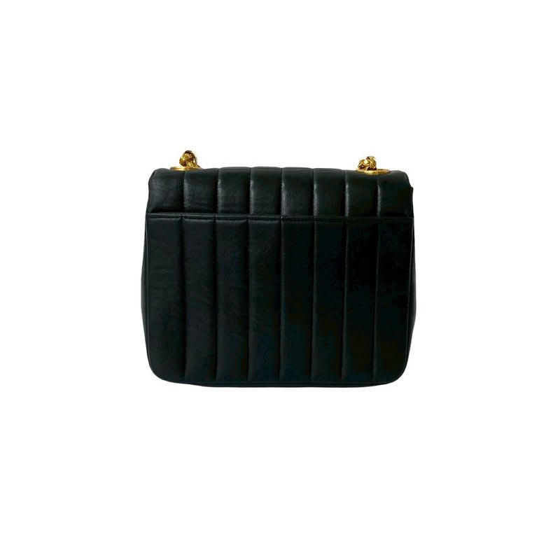 Chanel Vintage Coco Lambskin Leather Chain Shoulder