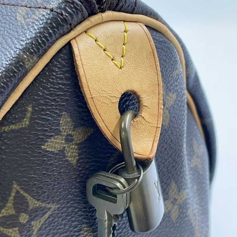 Louis Vuitton Speedy 35 Monogram Leather X PVC Brown Handbag Gold M41524