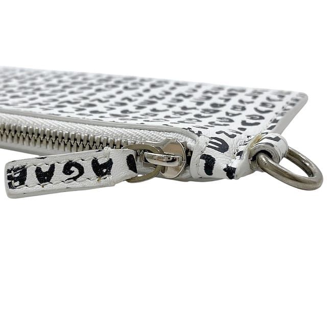 Balenciaga Card Case White Black 594548 Excellent Condition Leather