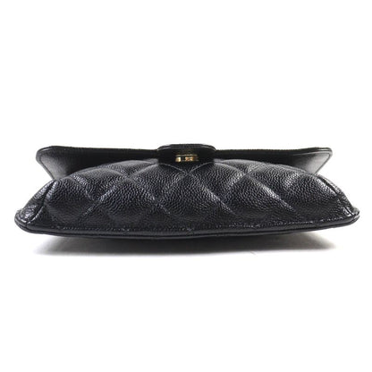 CHANEL Coco Mark Caviar Skin Chain Shoulder Eco Bag Random Serial Black