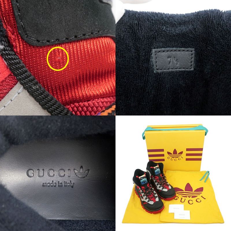 Gucci Adidas Collaboration High Cut Sneakers - 721392 Size 7 1 2 Black