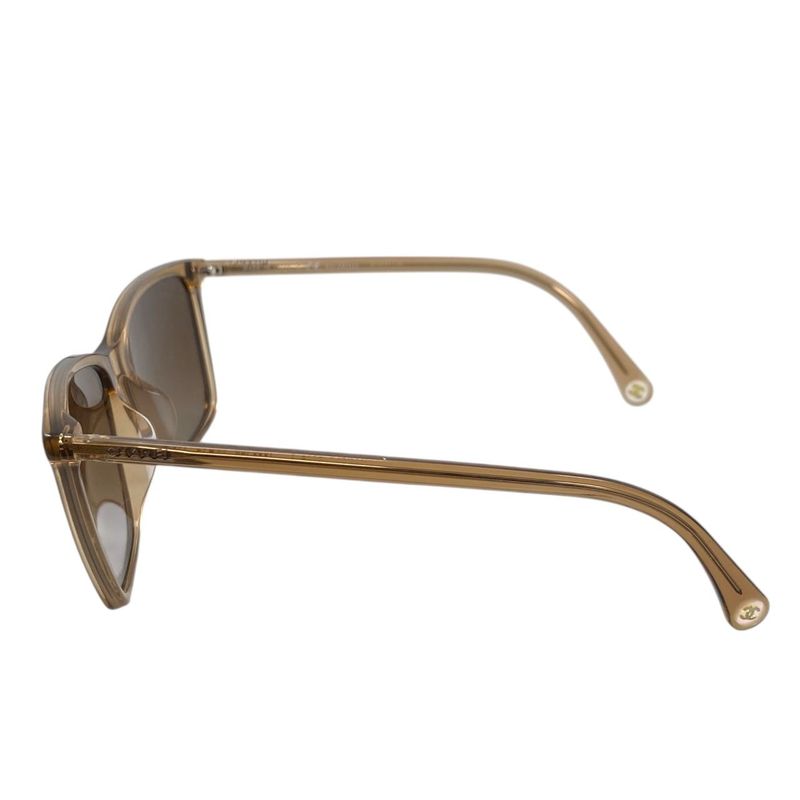 Em0603 Chanel Sunglass Es 5447-a 5517 140 3p Plastic Brown×gold Brown Coco Mark